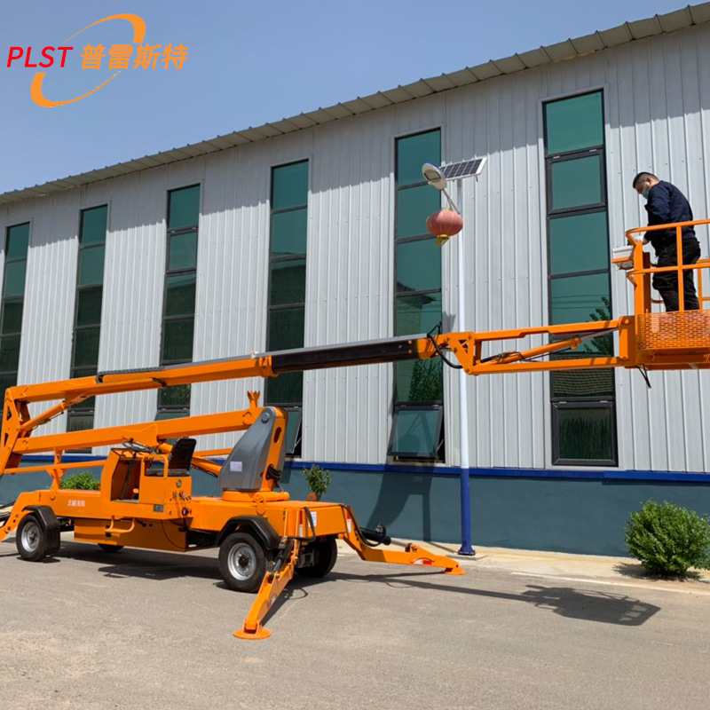 普雷斯特厂家供应室外移动载人维修高空作业车自行折臂式升降平台