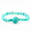 Turquoise organic adjustable bracelet natural stone, 6mm, 14mm