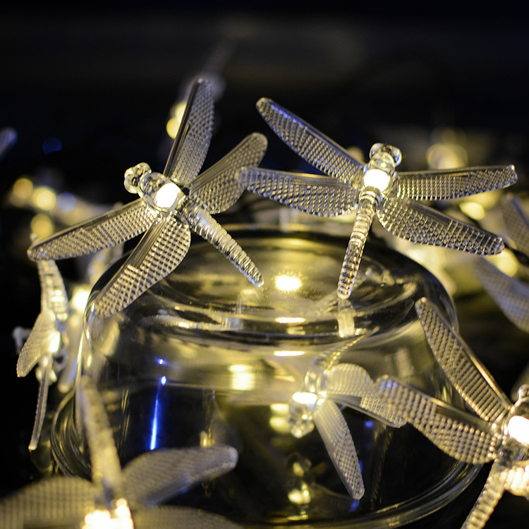 Solar string LED Dragonfly ground plug outdoor decorative lights Christmas courtyard landscape lighting manufacturers direct sale