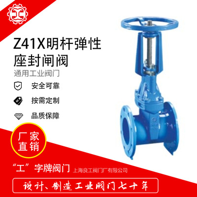 Shanghai Lianggong Z41X поднимающийся шток, эластичное уплотнение седла, задвижка с мягким уплотнением, фланцевая задвижка, пожарный кран для водопроводной воды DN80