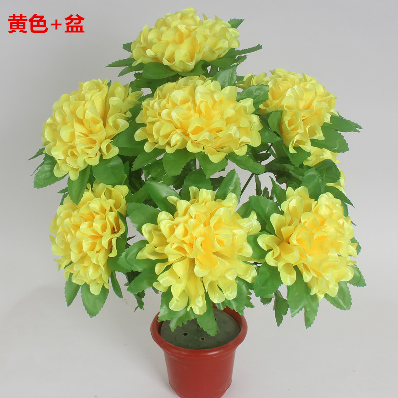 undefined9 Large head simulation Silk flower Qingming decorate Chrysanthemum decorate Dried flowers Decoration flower arrangement Bouquet of flowersundefined