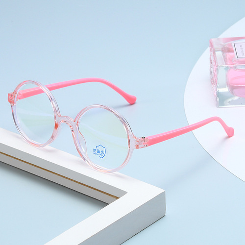 儿童眼镜韩版时尚防蓝光加膜眼镜硅胶小孩网课护目平光镜量大从优