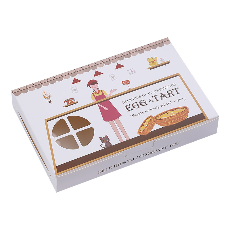 350g engrosado portugués huevo caja de embalaje de cartón de embalaje desechable 2/4/6/8 cápsulas caja de huevo en stock