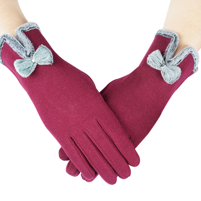 Guantes cálidos de otoño e invierno para mujer con forro polar engrosado a prueba de frío al aire libre sin invertir Guantes de pantalla táctil de terciopelo
