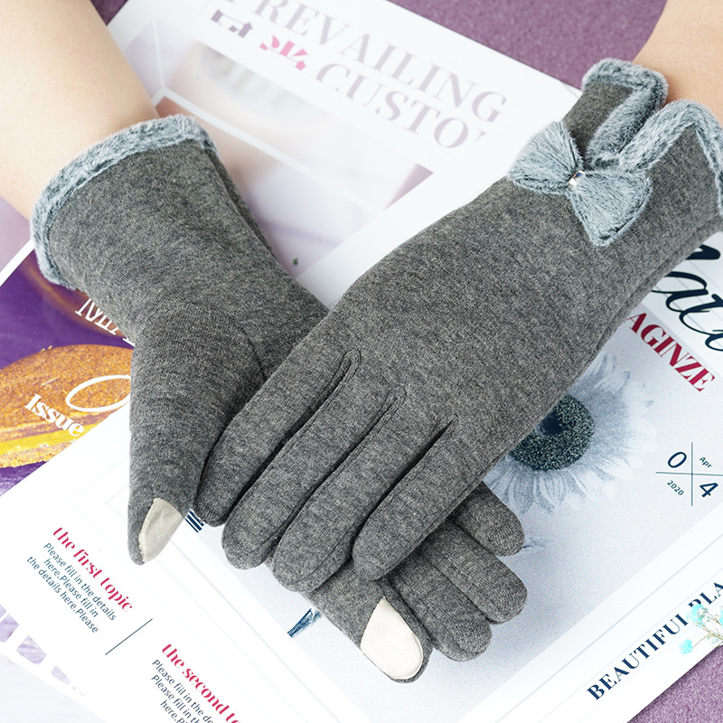 Guantes cálidos de otoño e invierno para mujer con forro polar engrosado a prueba de frío al aire libre sin invertir Guantes de pantalla táctil de terciopelo
