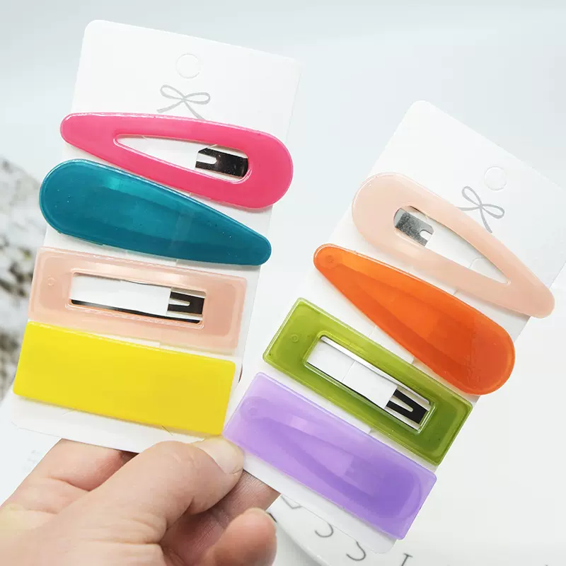 韩版BB夹大号水滴彩色 网红diy混搭亚克力女士套装发夹糖果色bb夹