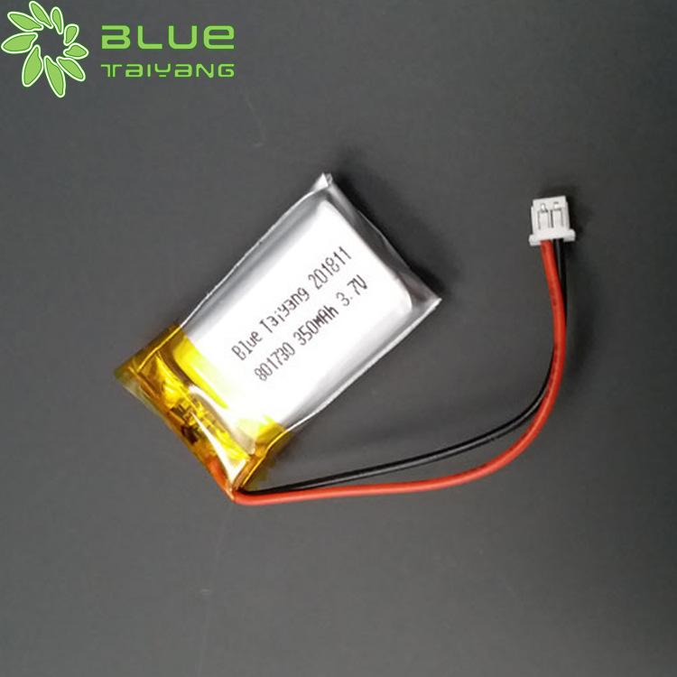 蓝牙发射器锂聚合物电池801730 350mah 3.7v智能防丢器锂电池