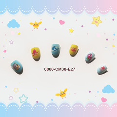 24 pieces of children's nail art pieces, fake nails, cute little adhesive backing, wearable nails, children's performance nail decoration