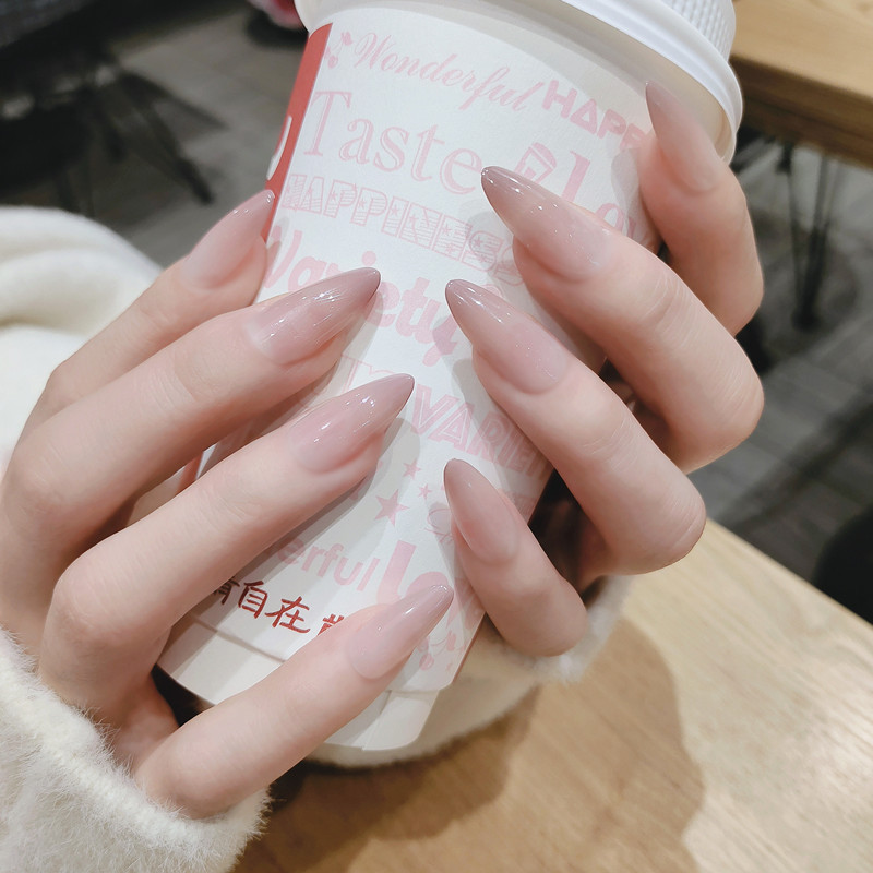 JB gradiente desgaste manicura acabado falso parche de uñas manicura uñas pegatinas largo moda gradiente estilo europeo y americano fabricantes