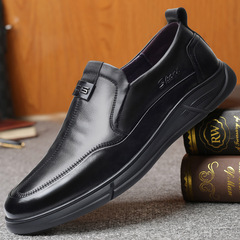 New Layer Calfskin Men's Boots Business Casual Leather Shoes Soft Surface Non-slip Father's Shoes Wholesale