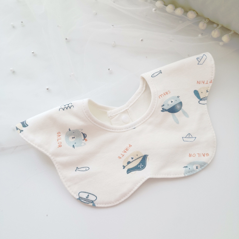 Bebé recién nacido otoño e invierno nuevo estilo flor saliva toalla algodón bebé impermeable escupir babero 360 grados rotación