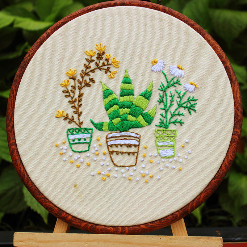 Blooming jardín hecho a mano DIY tela novato europeo bordado flores y plantas material paquete kit costura traje