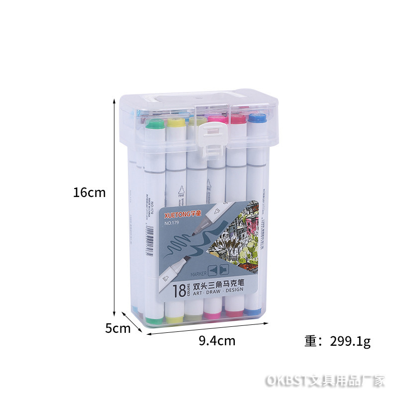 Pluma de marca de doble cabeza aceitosa 24/36/48/60 color a base de agua traje de pluma de color pintado a mano para niños diseño de graffiti