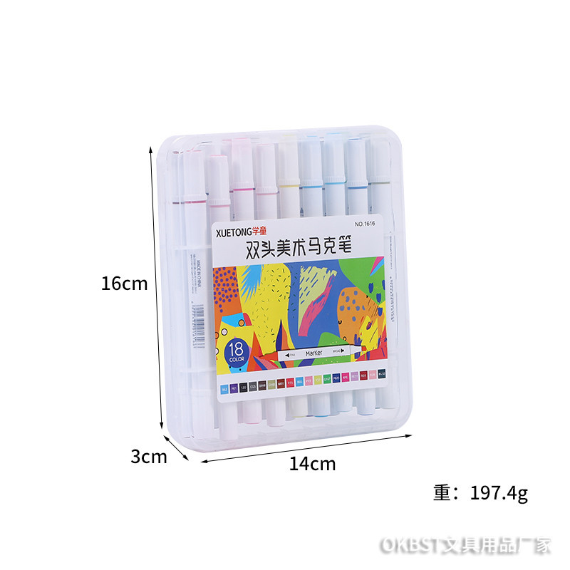 Traje de marcador para niños 12 colores 24 colores 36 colores alcohol de doble cabeza redonda aceitosa Varilla DIY Kit para colorear hecho a mano