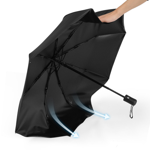 Fully automatic folding umbrella, one-click opening and closing, three-fold umbrella, vinyl parasol, business gift umbrella, printed advertising logo