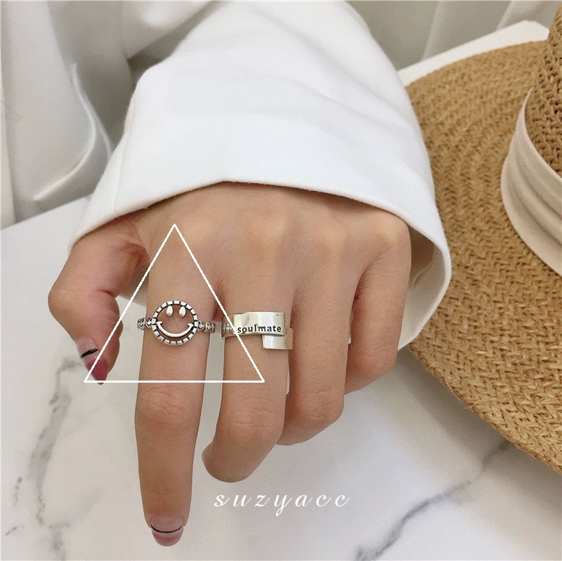 Ring (Small Design) Adjustable, 925 Silver, Simple Elegant Minimal