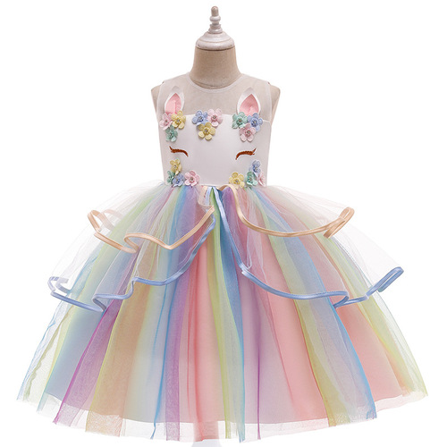 2024 New Girls Dress Princess Dress Unicorn Tutu Dress Amazon Children's Dress Manufacturer Wholesale