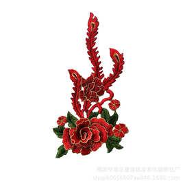 溢希绣品 服装配饰辅料DIY布贴补丁 水溶刺绣立体凤尾花朵