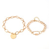 Retro minimalistic metal brand bracelet, European style, internet celebrity, wholesale