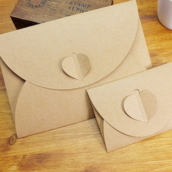 Muguang Korean stationery retro creative love style large and small kraft paper folding envelope card holder