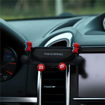 Car phone holder: air outlet gravity mobile phone - red-dinosaur