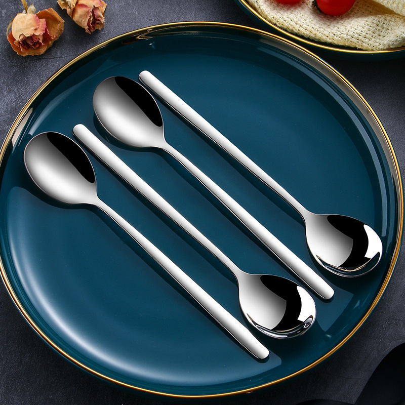 Wholesale 316 Stainless Steel Spoon Fork Ruyi Creative Korean Style Spoon Household Tableware Long Handle Small Spoon Thickened Wholesale 316 Stainless Steel Spoon Fork Ruyi Creative Korean Style Spoon Household Tableware Long Handle Small Spoon Thickened