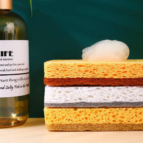 Sponge for dishwashing and wiping pools, household double-sided solid color foaming and scraping cleaning sponge, dishwashing and wiping sponge, drop shipping