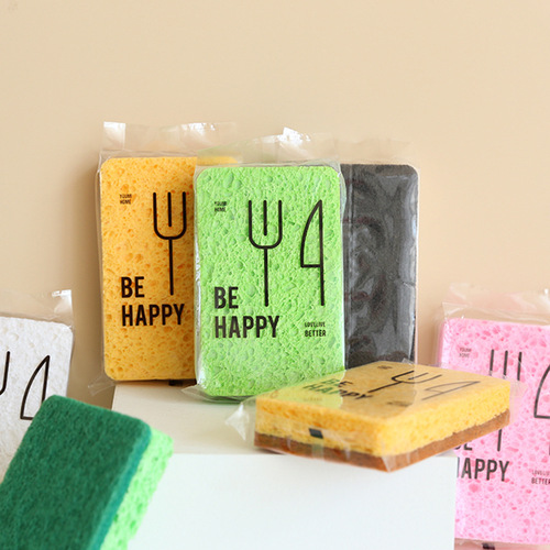 Sponge for dishwashing and wiping pools, household double-sided solid color foaming and scraping cleaning sponge, dishwashing and wiping sponge, drop shipping