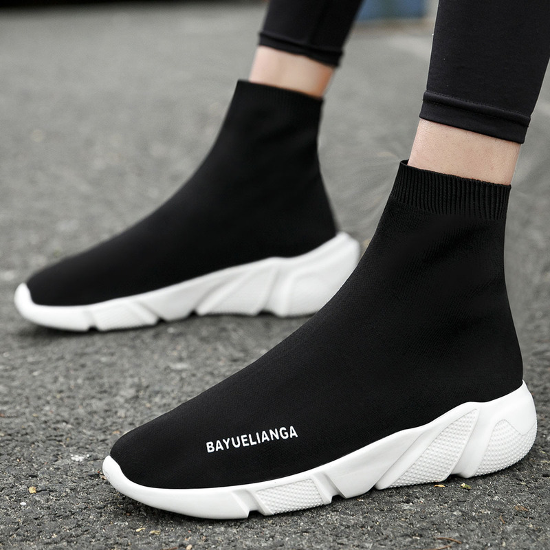Factory Direct Sales for Men and Women Spring and Summer New Single Couple Versatile Bayuelianga Socks and Shoes Cross-Border High-Top Delivery