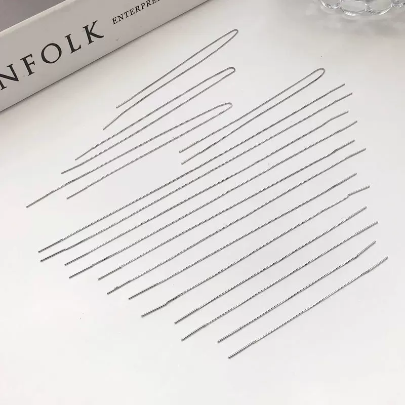 银家S925银长耳线女气质优雅韩国耳链网红小众显脸瘦的耳环流苏