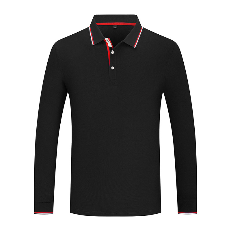 Otoño e invierno mar isla algodón engrosado Polo de manga larga impreso bordado LOGO empresa ropa de trabajo overoles grupo actividad camisa