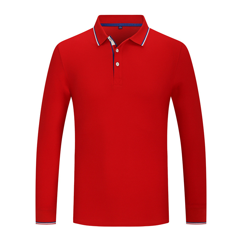 Otoño e invierno mar isla algodón engrosado Polo de manga larga impreso bordado LOGO empresa ropa de trabajo overoles grupo actividad camisa