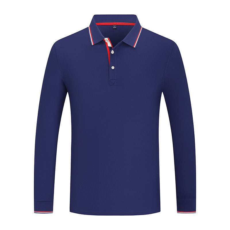 Otoño e invierno mar isla algodón engrosado Polo de manga larga impreso bordado LOGO empresa ropa de trabajo overoles grupo actividad camisa