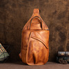 Men's leather chest bag, genuine leather, cowhide