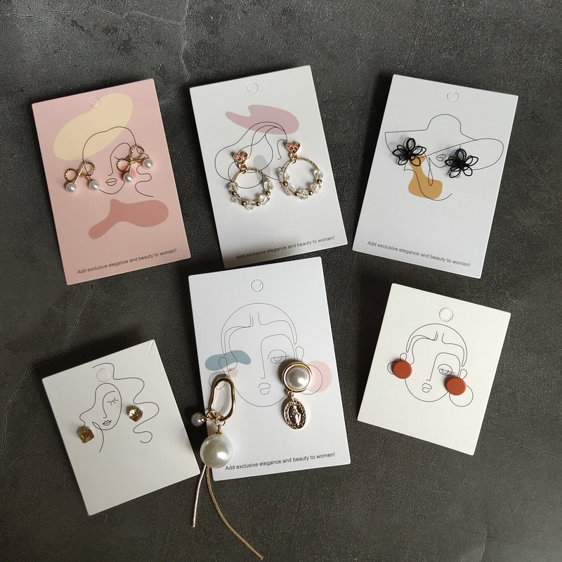 饰品卡片人图耳钉耳环纸卡挂饰卡耳饰包装卡纸现货批发
