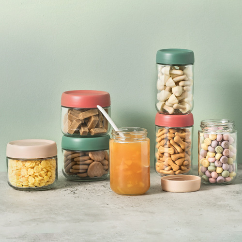 3 glass sealed food storage jars small kitchen storage containers snack storage boxes bird's nest yogurt preservation