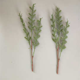 仿真植物仿真松针枝 30厘米三叉立体松针枝条 圣诞工艺装饰配件