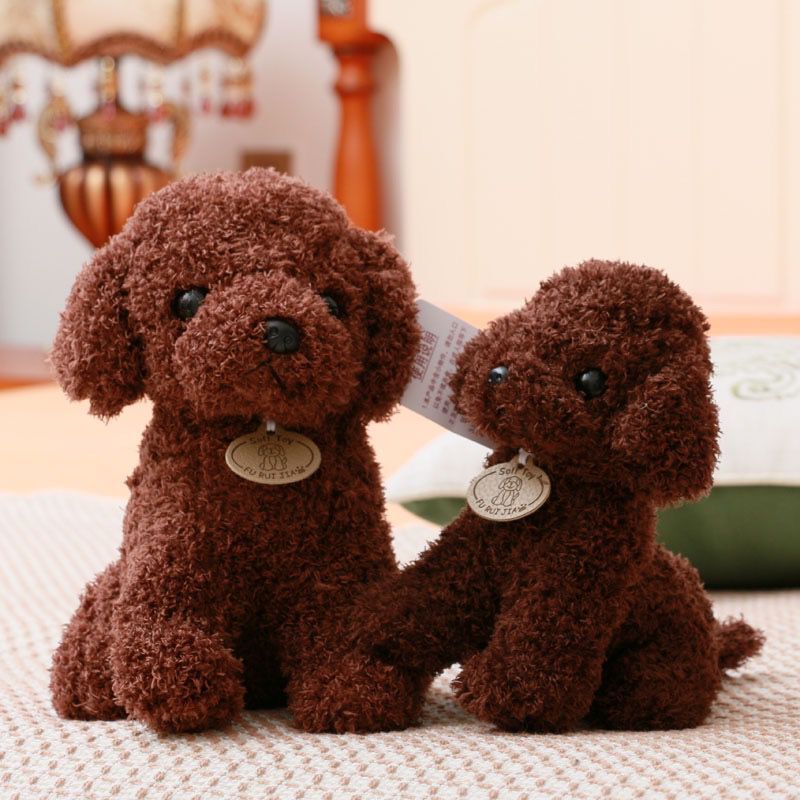 Simulación cuidadosamente seleccionada, muñeco de perro de peluche, cachorro de peluche, muñeco de perro de peluche rizado, regalo para niños al por mayor