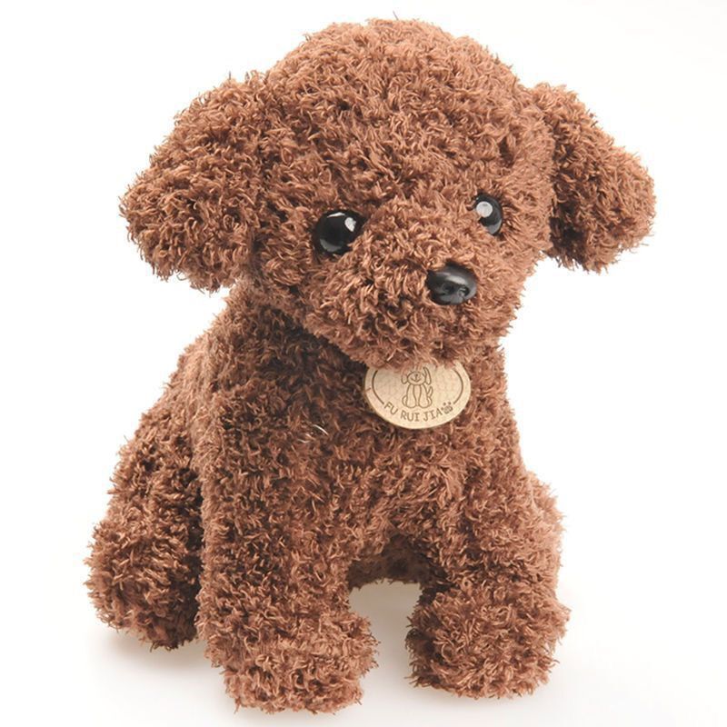 Simulación cuidadosamente seleccionada, muñeco de perro de peluche, cachorro de peluche, muñeco de perro de peluche rizado, regalo para niños al por mayor
