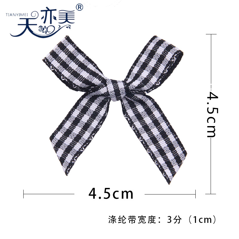 1cm Plaid con arco accesorios de ropa arco niños falda calcetines decorativos Plaid cinta arco