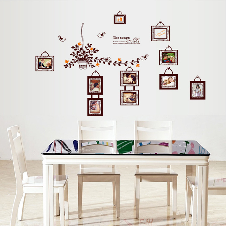 Background wall sticker factory direct AY9224 bird photo frame with photo bedroom living room wall sticker