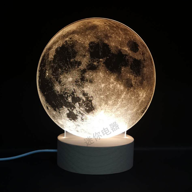 Beautiful Moon Earth Astronaut Christmas Tree 3d Night Light Thick Plate Plug-in Dormitory Bedside Learning Table Night Light