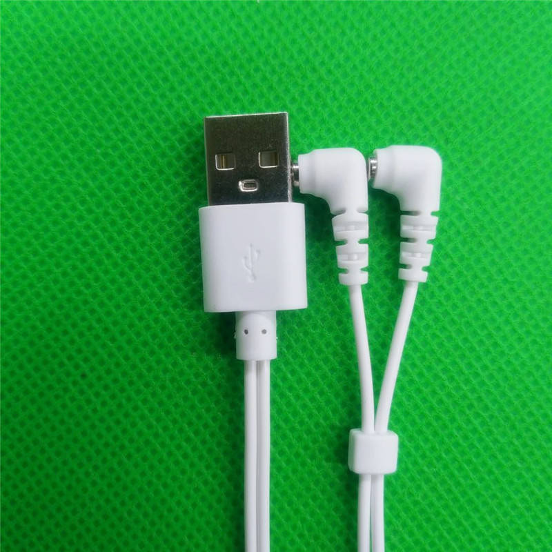 优惠成人情趣用品活动款双弯头磁吸充电线震动棒假阳具分体磁充线
