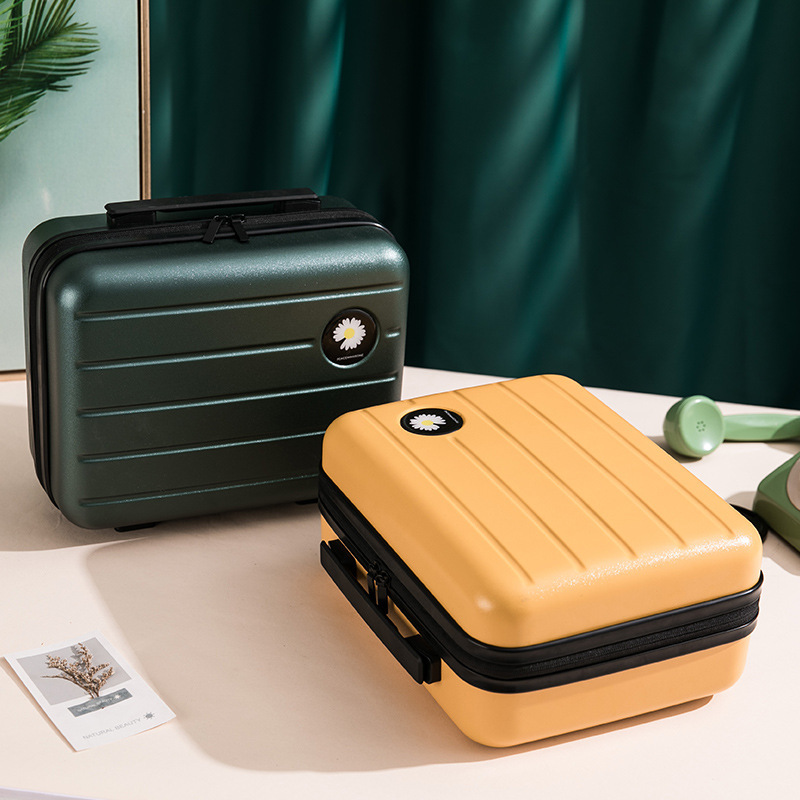 New Korean Version 14inch Makeup Case, Portable Mini Suitcase, Printed Luggage, Small Travel Suitcase, Lightweight Storage