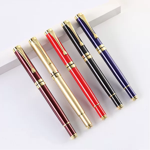 Spot Wholesale Business Metal Signature Pen Advertising Promotion Gift Pen Office Ball Pen Can Be Laser Printed with Logo