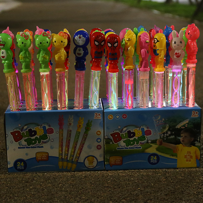 光るバブルスティック漫画風子供用おもちゃシャボン液濃縮補充液屋台夜市人気商品お正月グッズ点滅ライト