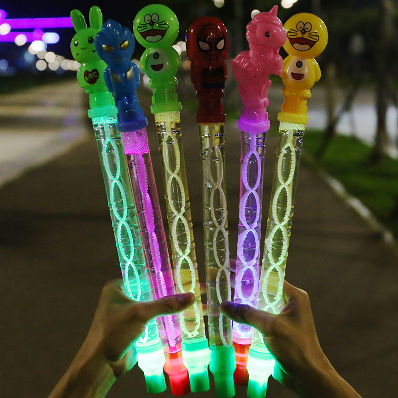 光るバブルスティック漫画風子供用おもちゃシャボン液濃縮補充液屋台夜市人気商品お正月グッズ点滅ライト