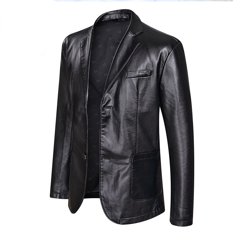 Autumn Oversized Men's Leather Jacket, Fashionable Casual Large Size Men's Coat, Wholesale Mid-Length Style