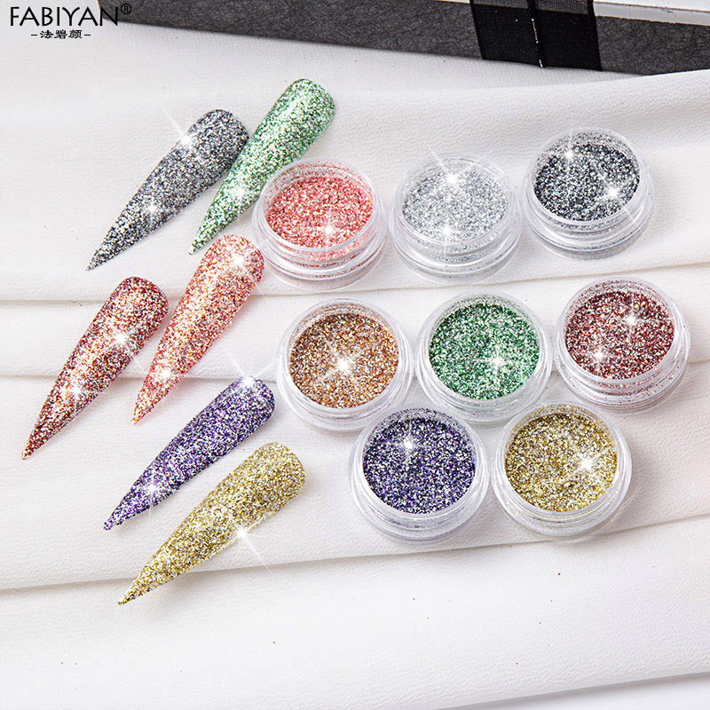 Nail Art Crystal Broken Diamond Powder Wool Powder Glitter Micro Diamond Gold Glass Small Diamond Nail Sequins 8 Color Nail Art Jewelry