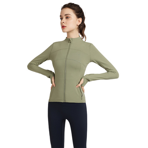New Spring Fitness Jacket Sports Top Slim Zipper Outdoor Running Yoga Wear Training Wear for Women